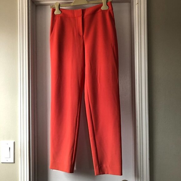 St John Spring Coral Straight Leg Crepe Trouser Pants Size 2 - Picture 2 of 11